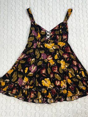 Free People Intimately Women's Floral Print Tunic Mini Slip Dress Size XS Boho